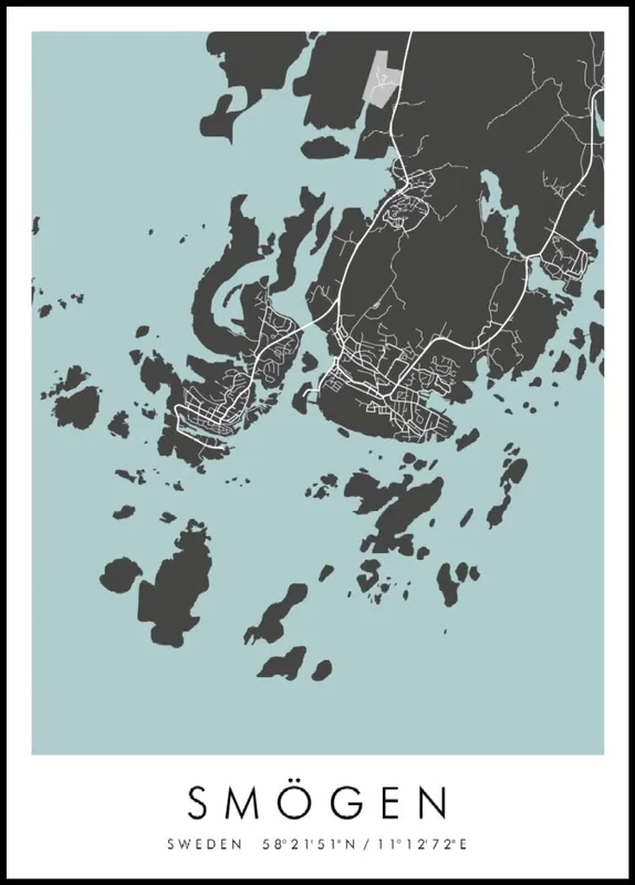 Neu Im Sortiment Map of Smögen Poster nr.2