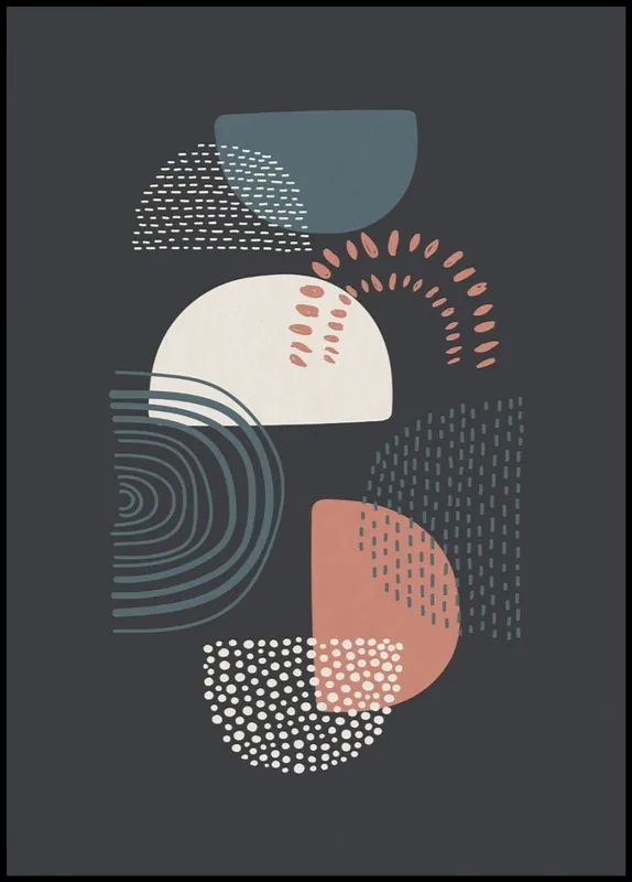 Schnäppchen Semicircle Patterned Doodle Wall Art Poster