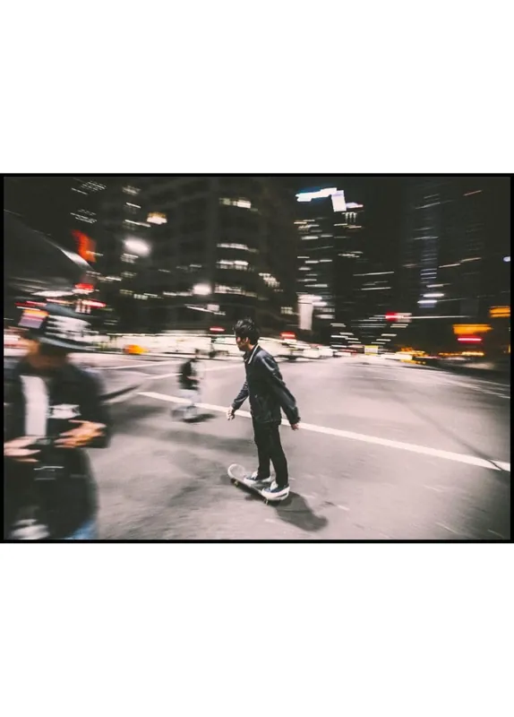 Rabatt Skating In The Streets Of Tokyo Poster