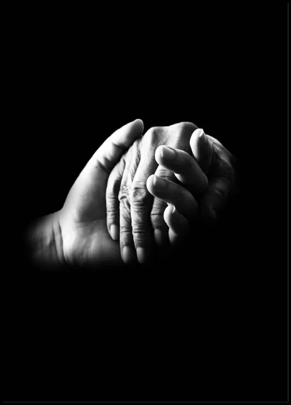 Romantic Hands In Black And White Poster Rabatt