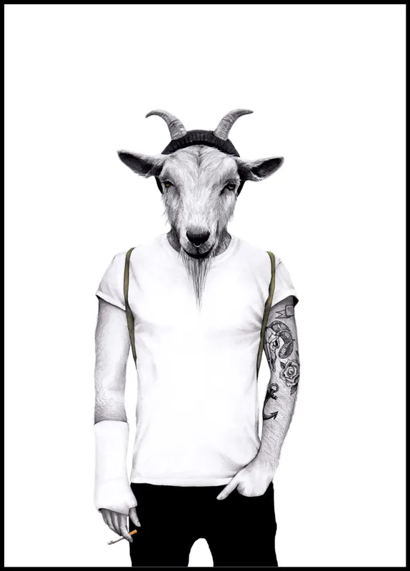 Neu Hipster Goat Poster by Sanna Wieslander
