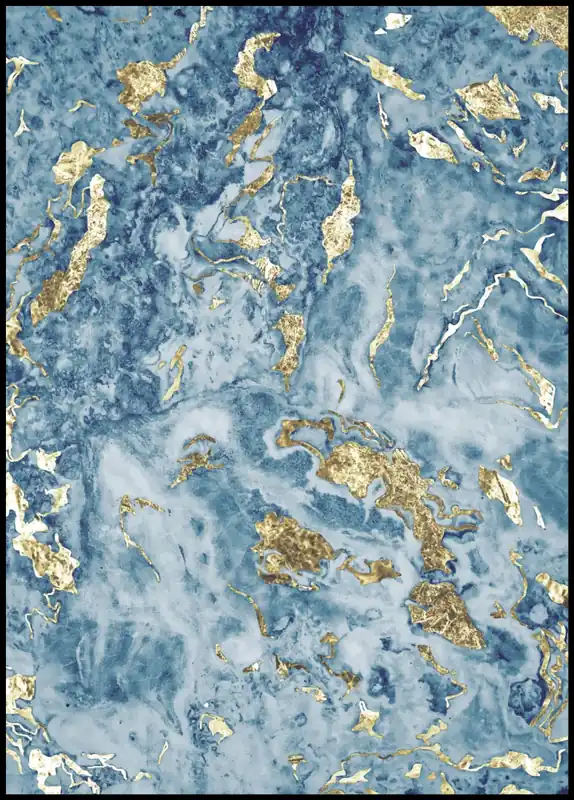 Blue and Gold Marble Poster Echt