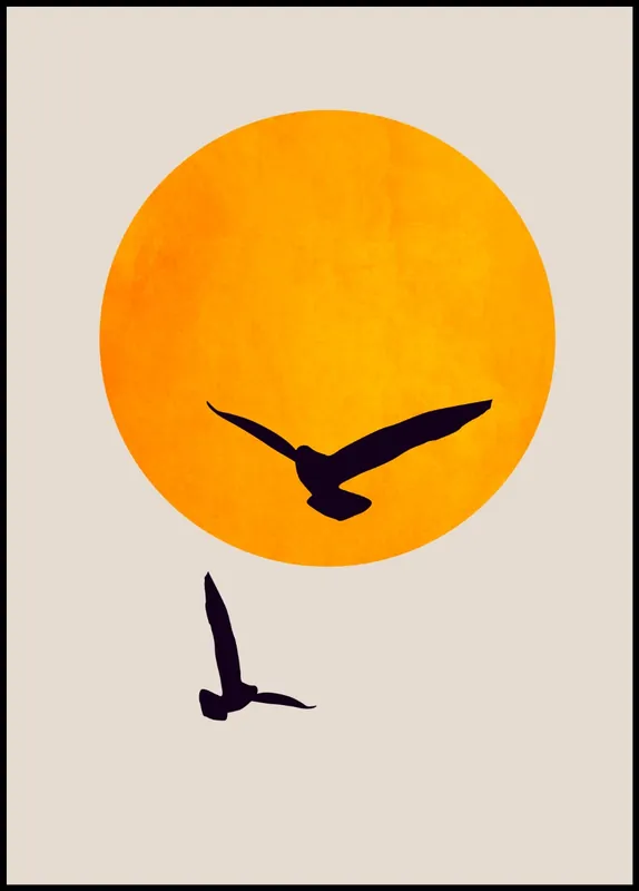 Aktuell Birds In The Sky Poster by Kubistika