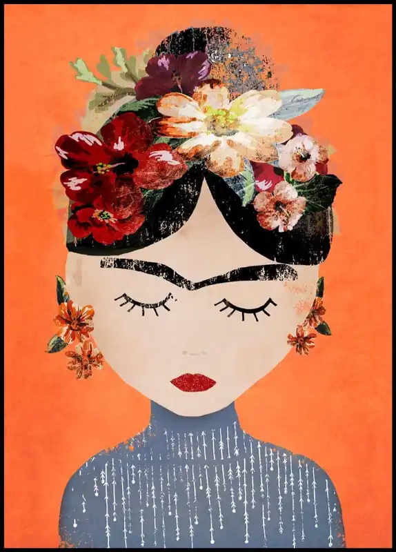 Direkt Vom Hersteller Frida Orange Poster by treechild
