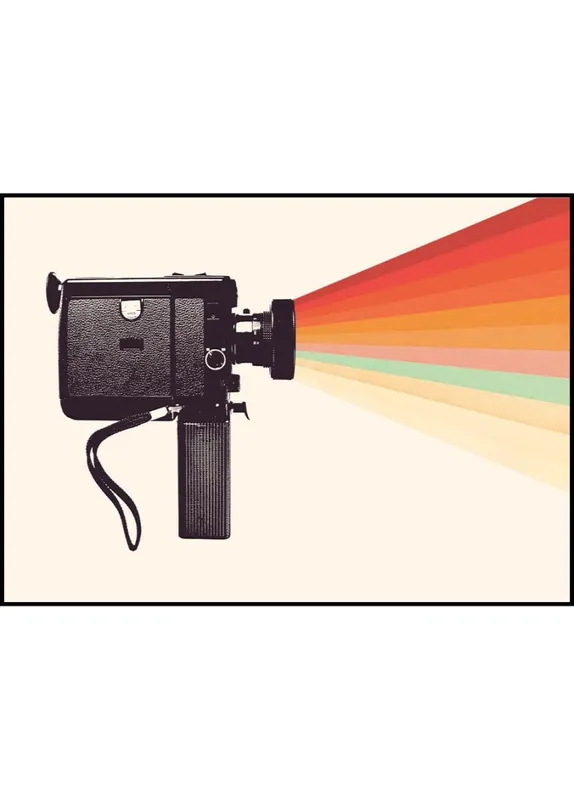 Meistverkauft Movie Camera Rainbow Poster by Florent Bodart