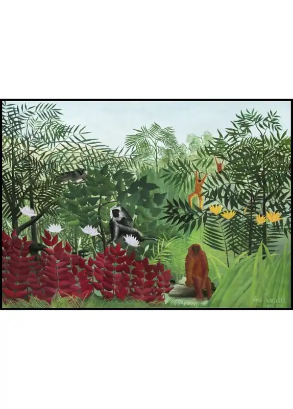 Tropical Forest with Monkeys Poster Super-Preis