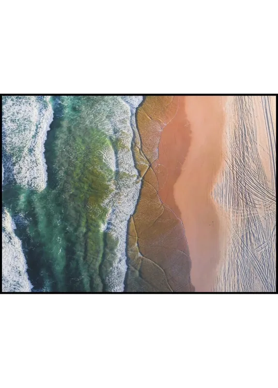 Green Waves and Brown Beach Poster Neue Kollektion