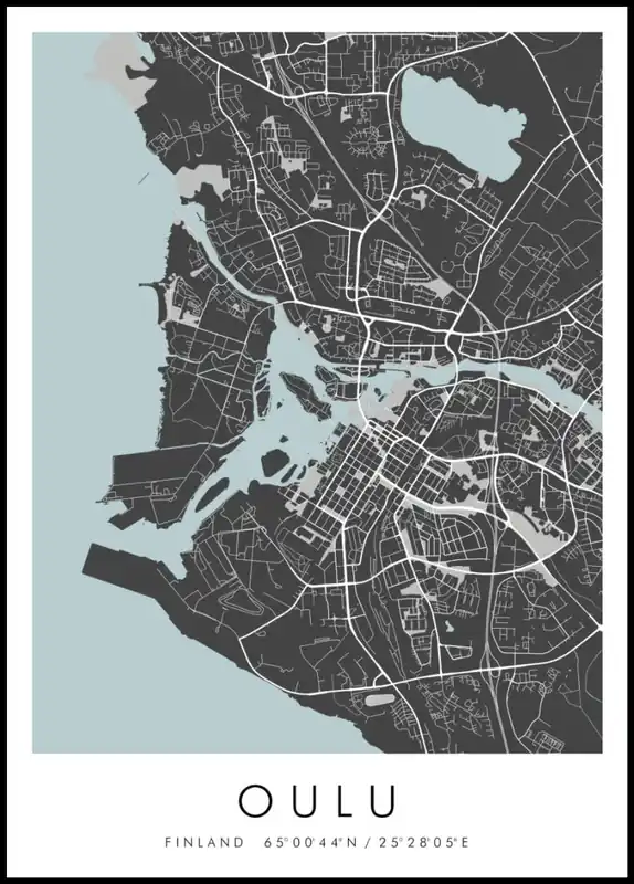 Günstig Map of Oulu Poster nr.2