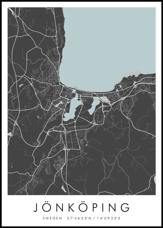 Sichere Zahlung Map of Jönköping Poster nr.2