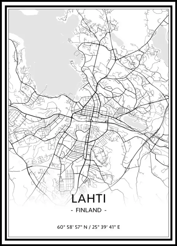 Kracherpreis Map of Lahti Poster nr.1