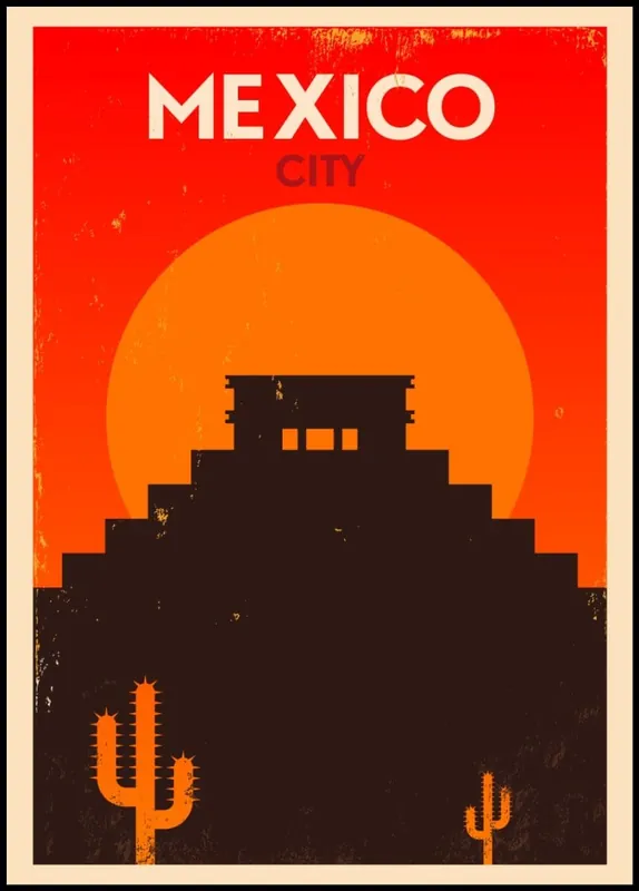 Mexico City Vintage City Poster Top-Preis