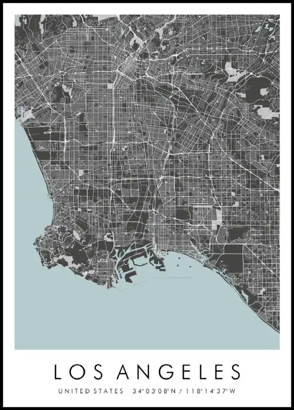 Preiswert Map of Los Angeles Poster nr.2