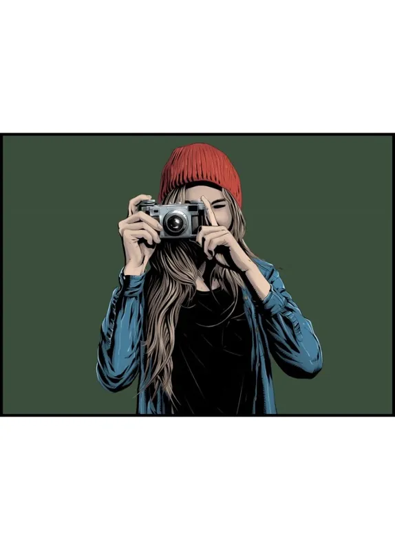 Direktkauf Girl Takes Photo Illustration Poster