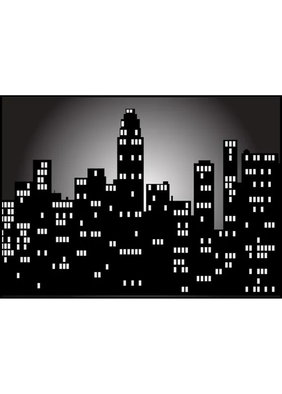Bestpreis Ciyt Skyline At Night Illustration Poster