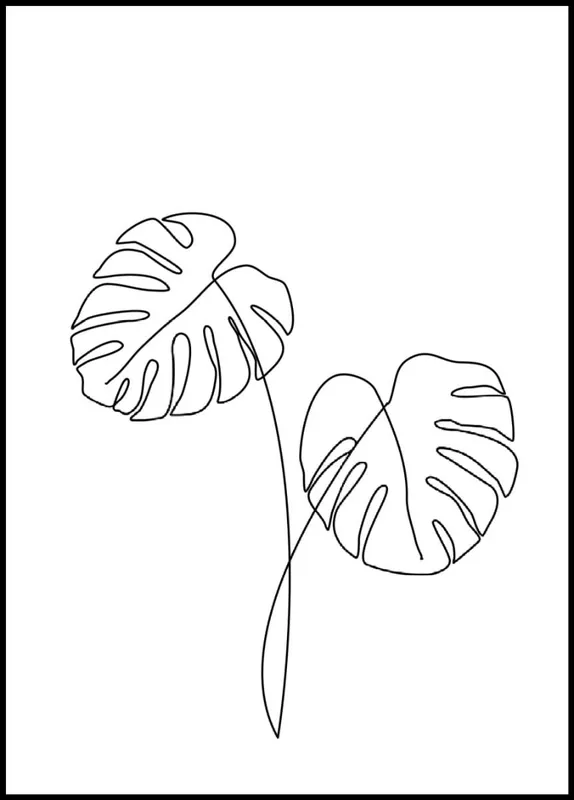 Kostenloser Rückversand Two Leaf Pencil Sketch Poster
