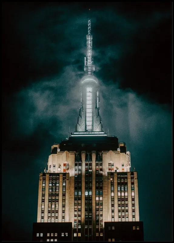 The Empire State Building by Night Poster Highlight