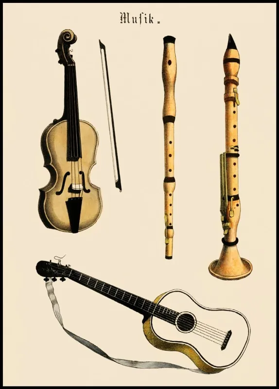 Music Instrument Vintage Poster Zertifiziert