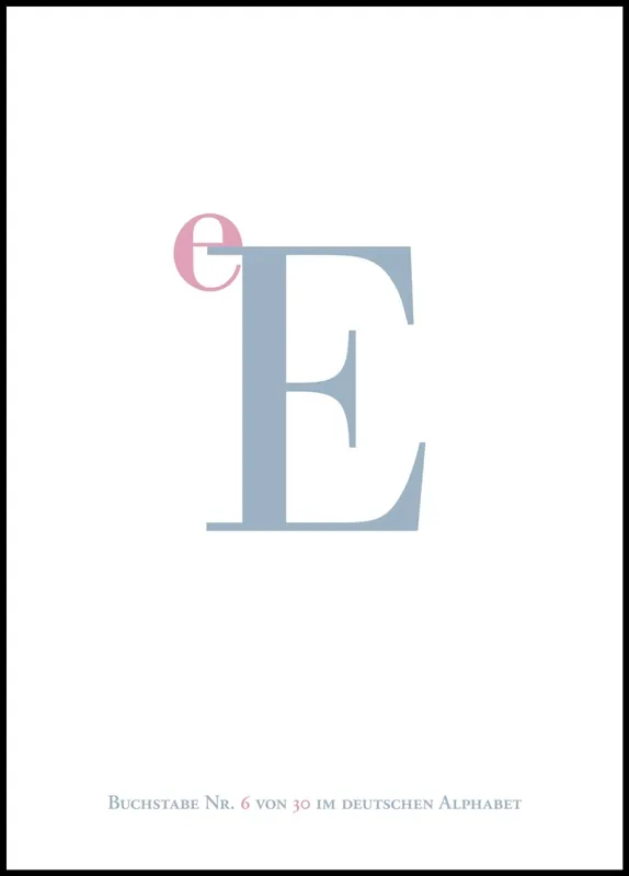 Letter E Poster Preis Gesenkt