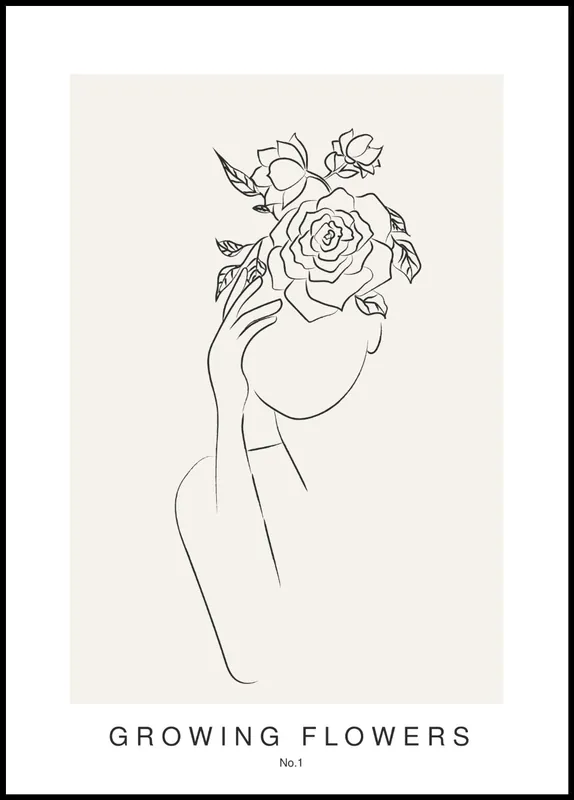 Rabatt Growing Flowers No. 1 Poster by Linnea Nygren