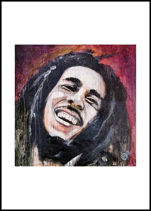Bob Marley Magenta Poster by Didier Chastan Ausverkauf