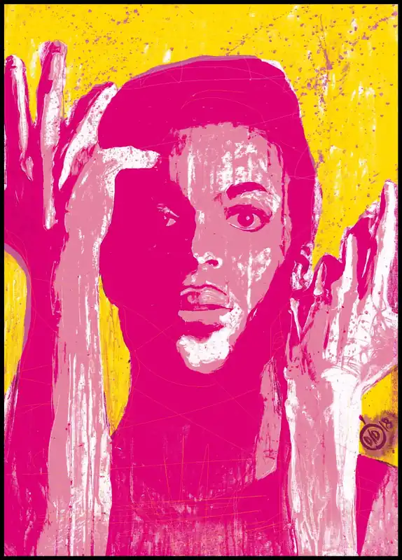 Prince Pink and Yellow Poster by Didier Chastan Versand Am Gleichen Tag