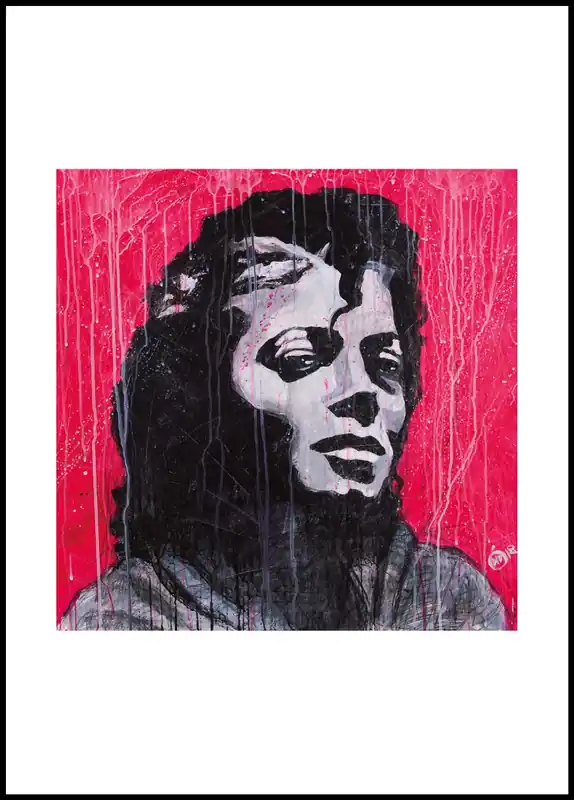 Michael Jackson Red Vibes Poster by Didier Chastan Solange Der Vorrat Reicht