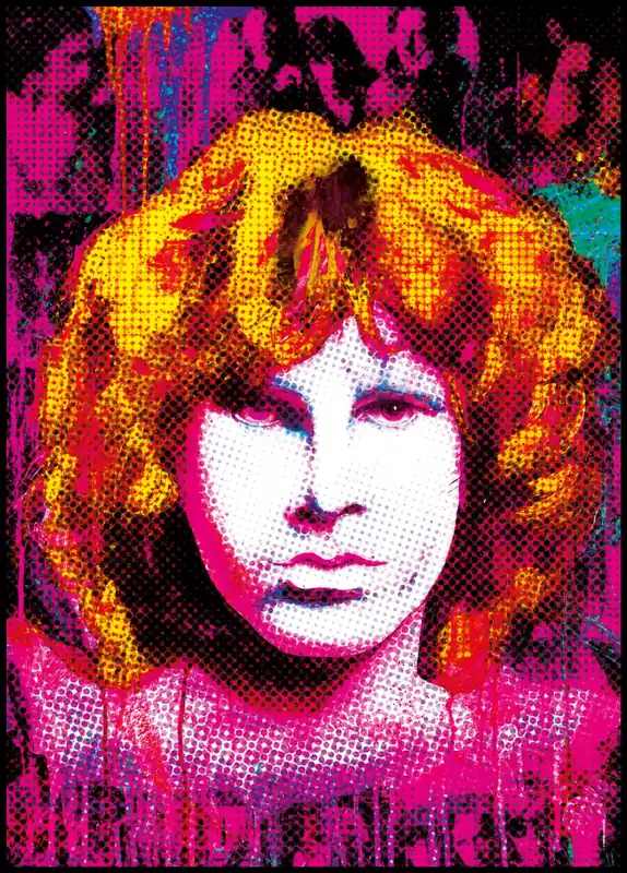 Jim Morisson Dot Poster by Didier Chastan Super-Preis