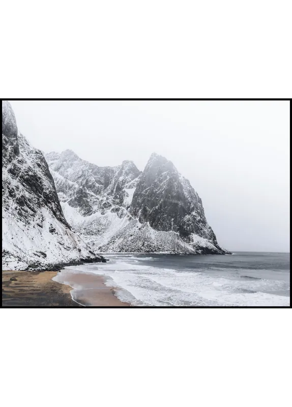 Kvalvika Beach on Lofoten Islands Poster Preisreduziert