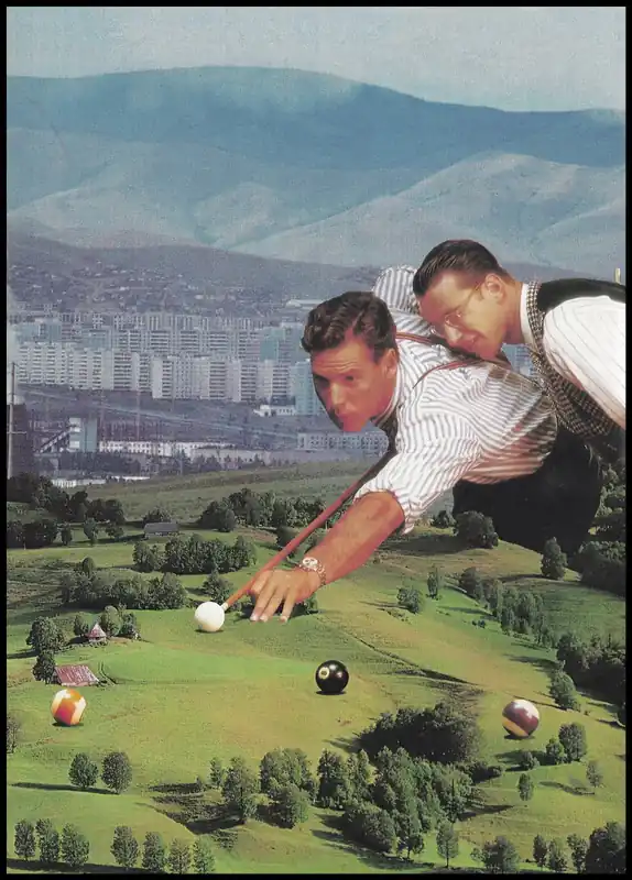 Billard with good friends Poster by Florent Bodart Garantierte Lieferung