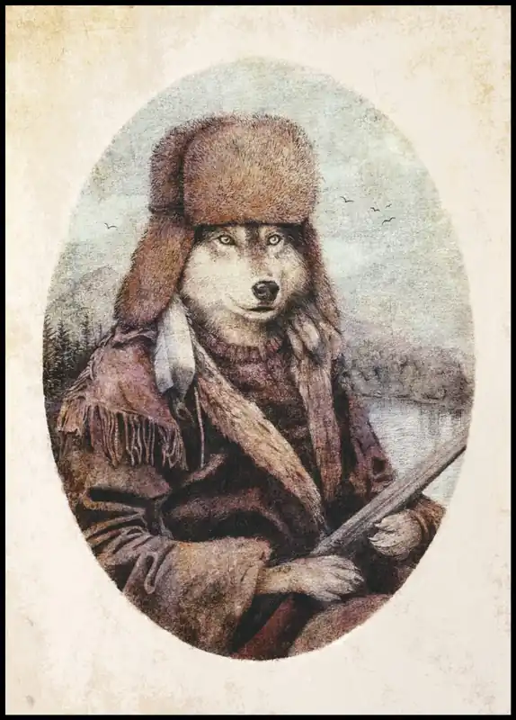 Sonderangebot Hunting Wolf Poster by Mike Koubistika