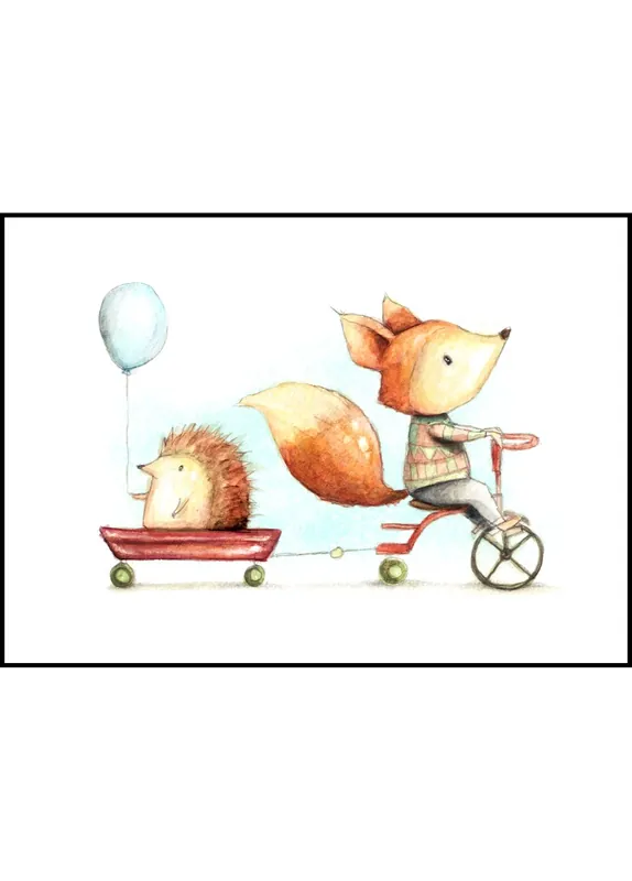 Aktuell Fox and Hedgehog Poster by Mike Koubou