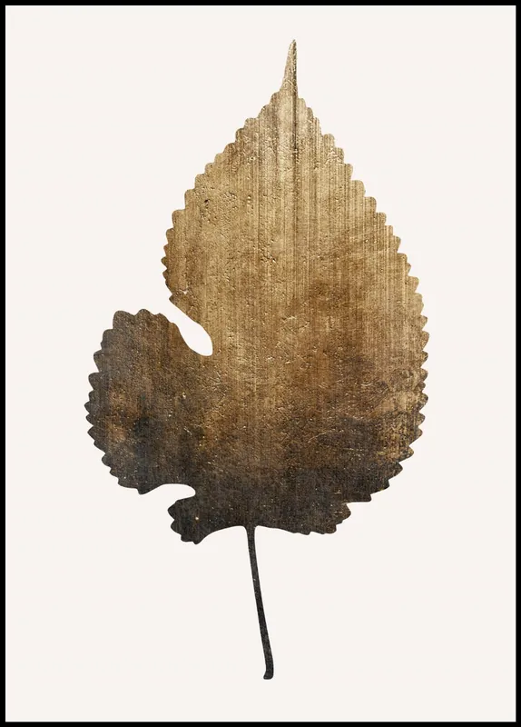 Golden Leaf No. 3 Poster by Kubistika Neue Kollektion