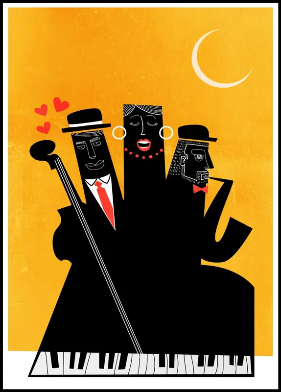 Billig Casablanca Jazz Yellow Poster by Kubistika