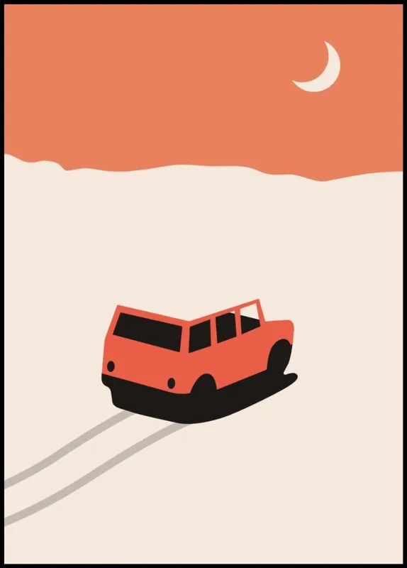 Preisreduziert Car in Desert Poster by Florent Bodart