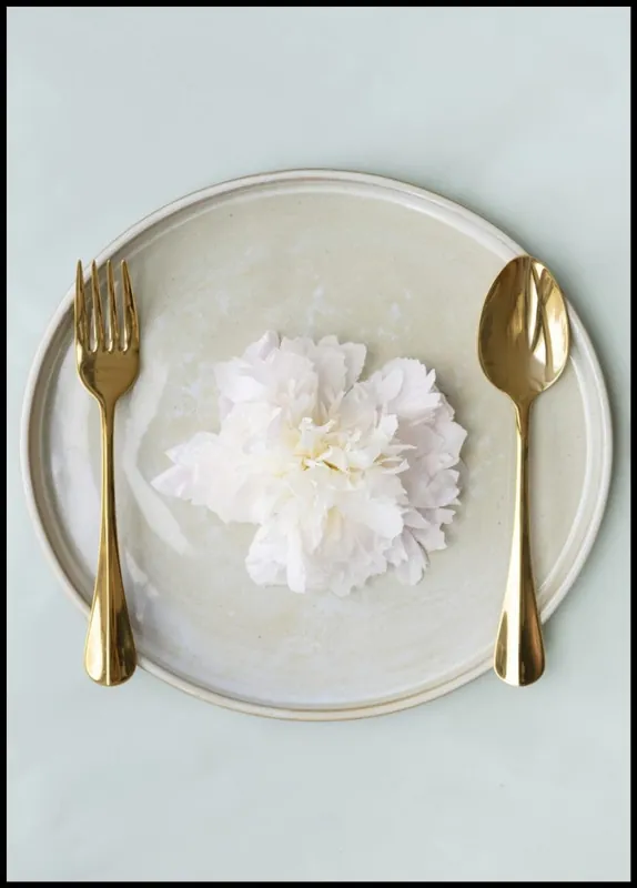 Peony Served on a Plate Poster Markenprodukt