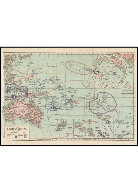 Antique Map of The Pacific Ocean Poster Bestseller