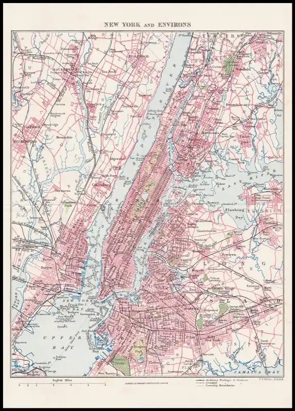 Antique Map of New York Poster Heißes Angebot