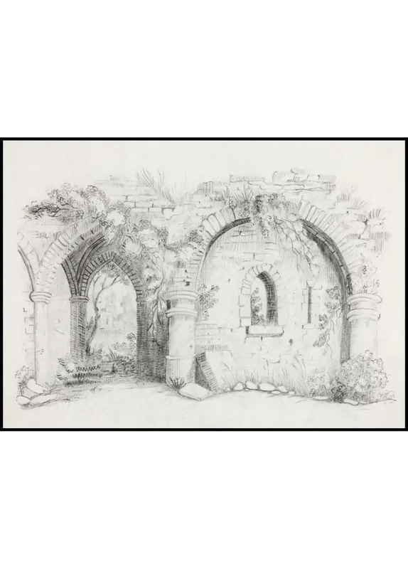 Expressversand Pencil Drawing of a Vault Poster