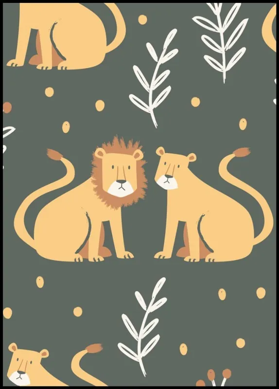 Army Green Lions Pattern Poster Versand Am Gleichen Tag