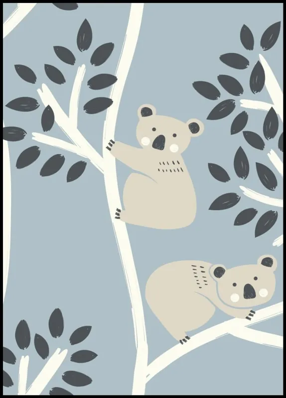 Dove Blue Bears Pattern Poster Online Kaufen