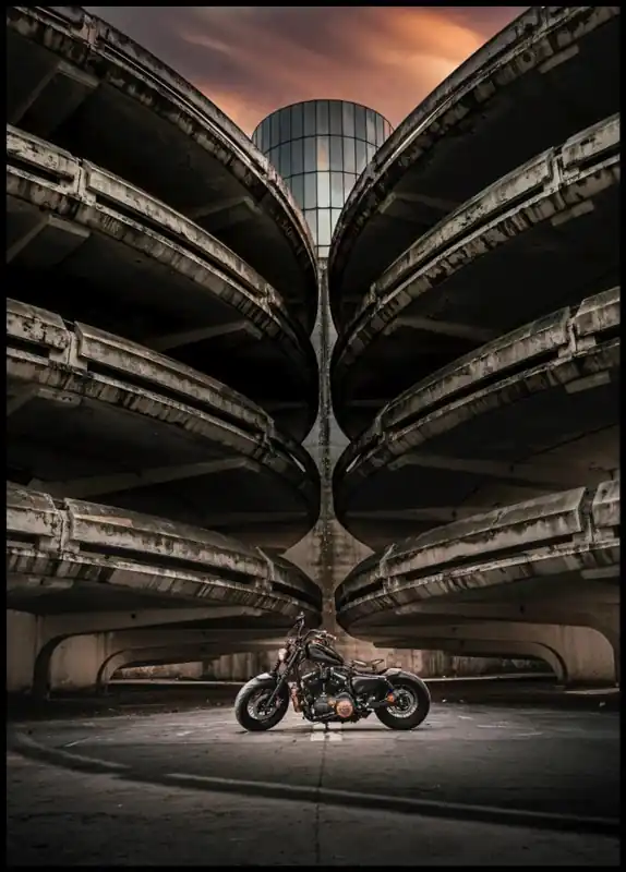 Harley Davidson Custom Bike Poster Nur Heute