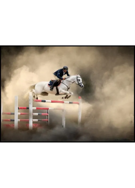 Horse and Rider Jumping Poster Kostenfreie Lieferung