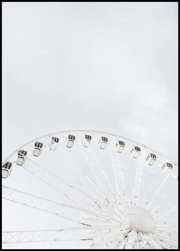 Light Sky with a White Ferris Wheel Poster Beliebt