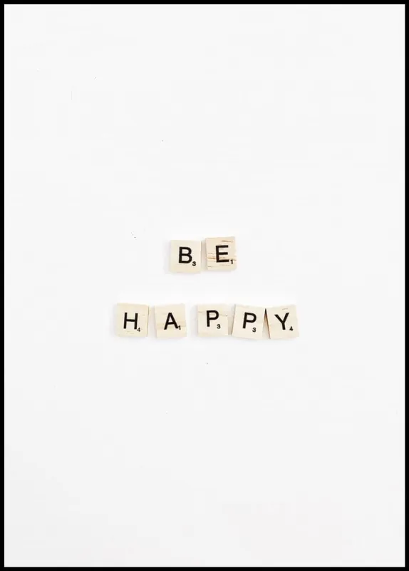 Be Happy with Scrabble Letters Poster Wochenendangebot
