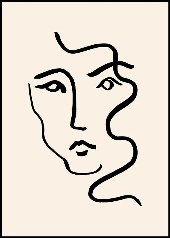 Black Abstract Portrait Poster Günstig