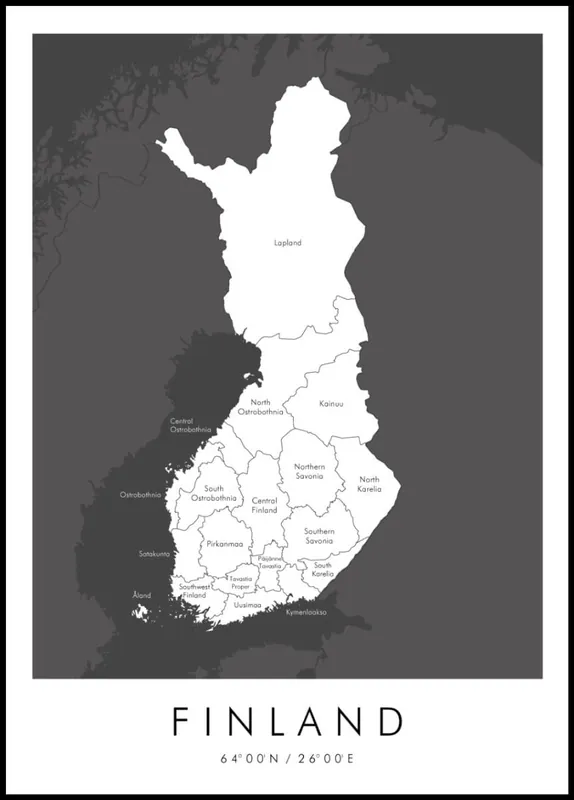 Preis Gesenkt Map of Finland Poster nr.2