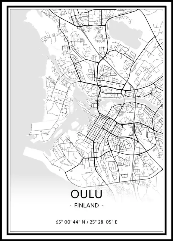 Mega-Angebot Map of Oulu Poster nr.1