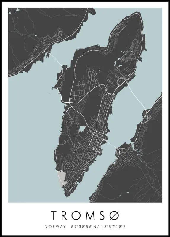 Kracherpreis Map of Tromsø Poster nr.2