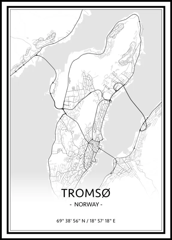 Neue Kollektion Map of Tromsø Poster nr.1