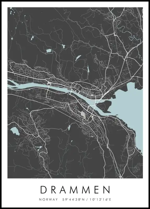 Map of Drammen Poster nr.2 Wochenendangebot